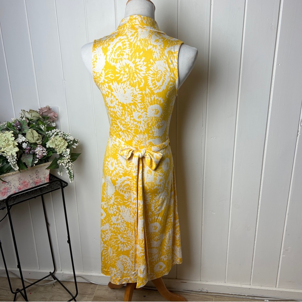 Rare Diane Von Furstenberg Yellow Print Wrap Around 100% Silk Dress - Picture 3 of 11